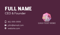 Pink Crystal Gem Lettermark Business Card