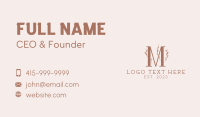 Fashion Cosmetics Letter M Business Card Design