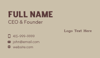 Retro Typewriter Wordmark Business Card