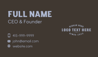 Western Brand Wordmark Business Card