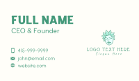 Eco Leaves Woman Face Business Card