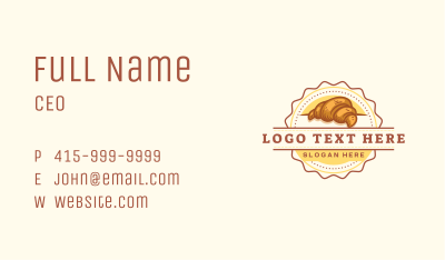 Croissant Bread Bakery Business Card
