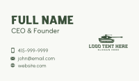 Military Tank Artillery Business Card