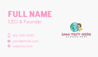 Girl Hugging Earth Business Card