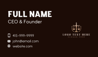 Luxury Law Justice Scales Business Card
