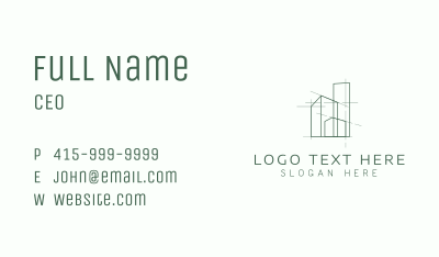 Green Property Contractor Business Card