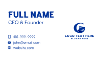 Blue Document Letter G Business Card Design