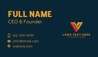 Letter V Professional Industry Business Card