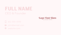 Pink Playful Wordmark Business Card