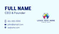 Colorful Sliced Hexagon Business Card Design