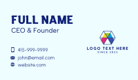 Colorful Sliced Hexagon Business Card