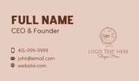 Brown Flower Embroidery  Business Card
