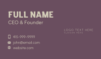 Minimalist Business Wordmark Business Card Design