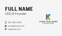 Creative Gradient Letter K Business Card Design