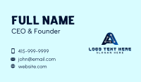 Blue Electronics Letter A Business Card Design