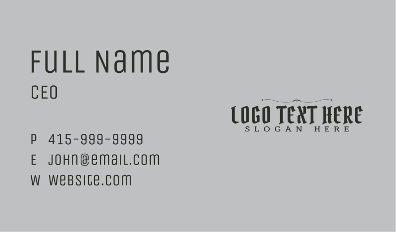 Tavern Business Card example 1