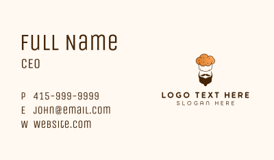Bearded Man Muffin Chef Business Card