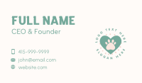 Paw Print Heart Business Card