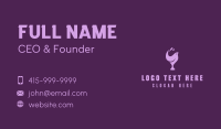 Purple Bird Wine Glass Business Card