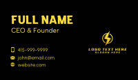 Golden Lighting Bolt Flash Business Card