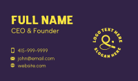 Yellow Ampersand Symbol Business Card Design