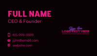 Neon Feminine Wordmark Business Card