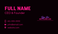 Neon Feminine Wordmark Business Card