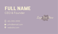 Purple Makeup Cosmetic Wordmark Business Card