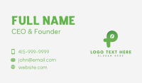 Eco Friendly Leaf Lettermark Business Card