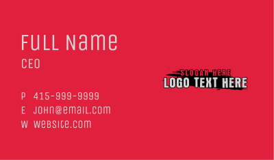 Grunge Unique Wordmark Business Card Image Preview