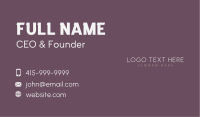 Feminine Simple Wordmark Business Card