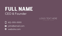 Feminine Simple Wordmark Business Card