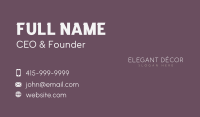 Feminine Simple Wordmark Business Card Image Preview