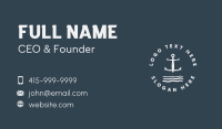 White Marine Anchor  Business Card