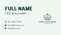 Justice Attorney Lawyer Business Card