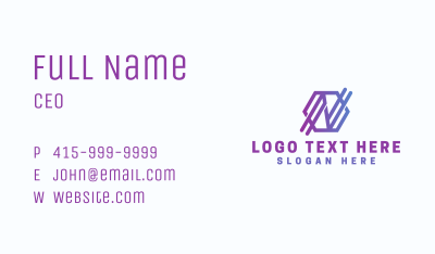 Digital Letter N Business Card Image Preview