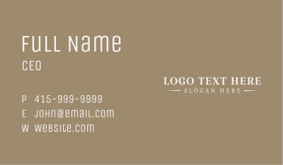 Luxury Enterprise Wordmark Business Card