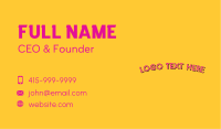 Playful Pop Art Wordmark Business Card