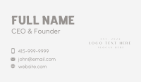 Elegant Minimalist Wordmark Business Card