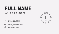 Round Company Letter Business Card