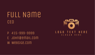 Golden Photography Camera Business Card Image Preview