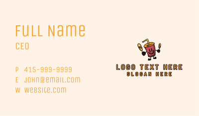 Fast Food Drink Mascot Business Card