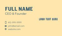 Rustic Business Brand Wordmark Business Card