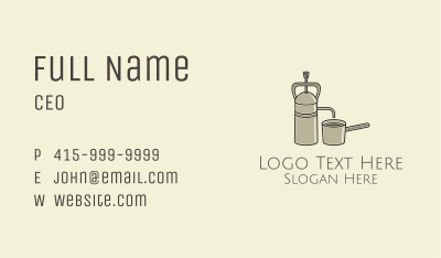 Steel French Press Business Card Image Preview
