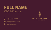 Golden Feather Quill Business Card