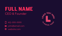 Red Neon Bar Lettermark Business Card Design