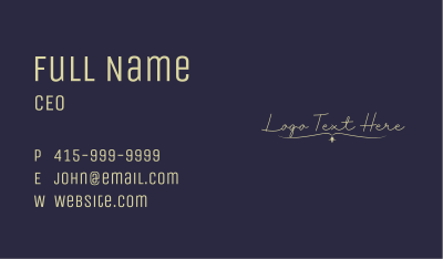 Bride Calligraphy Wordmark Business Card
