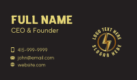 Gold Lightning Element Business Card Design