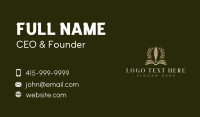 Quill Pen Book Business Card Design