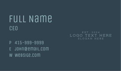 Professional Firm Wordmark Business Card Image Preview